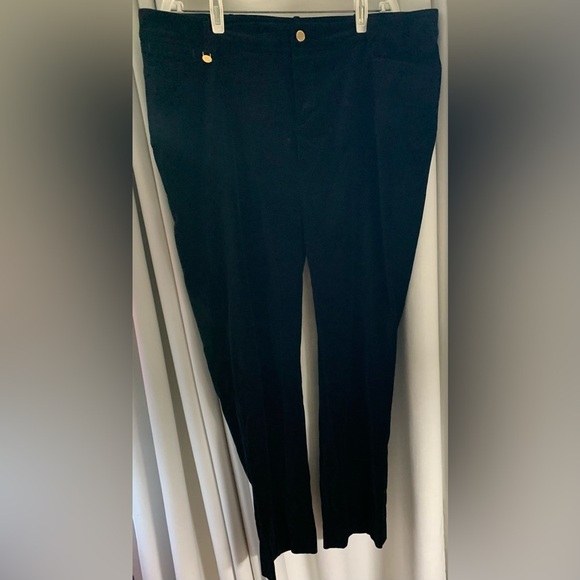 LAUREN by R.L. Black Velvet-like Pants Straight Leg, Top Slip Pockets; Size 18W - Picture 5 of 10
